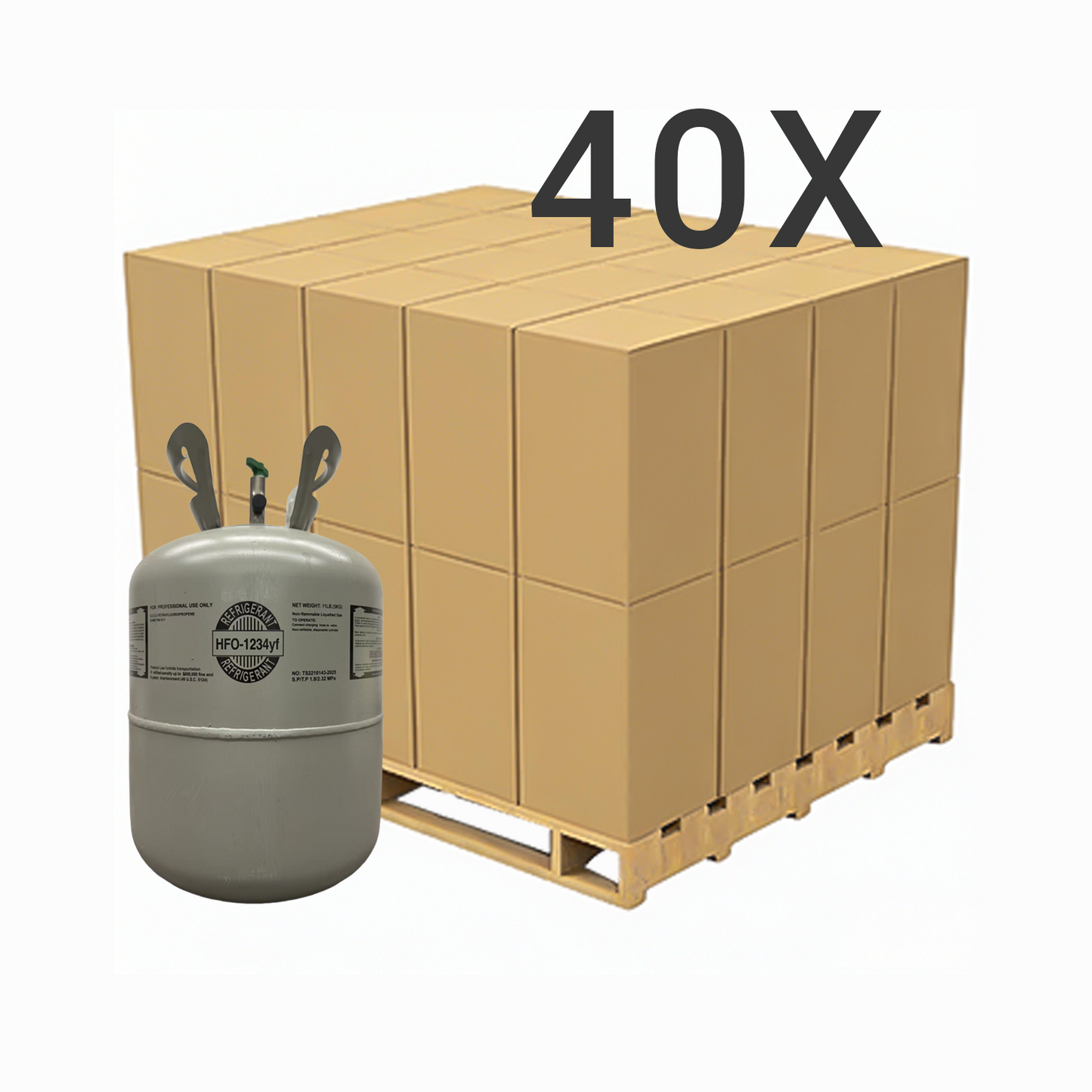 11 LB R1234yf (R-1234yf) Refrigerant Gas | 10 Cylinders