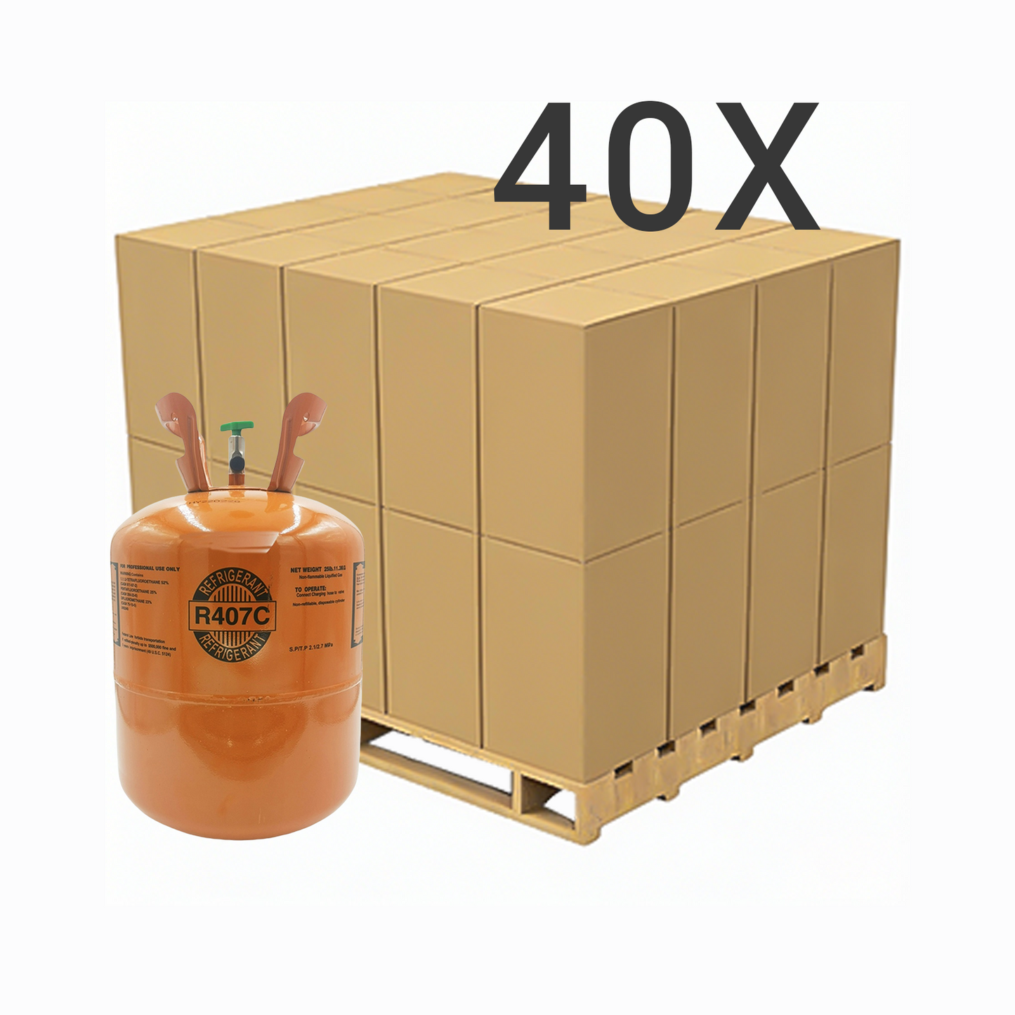 25LB R407C (R-407C) Refrigerant Gas | 10 Cylinders