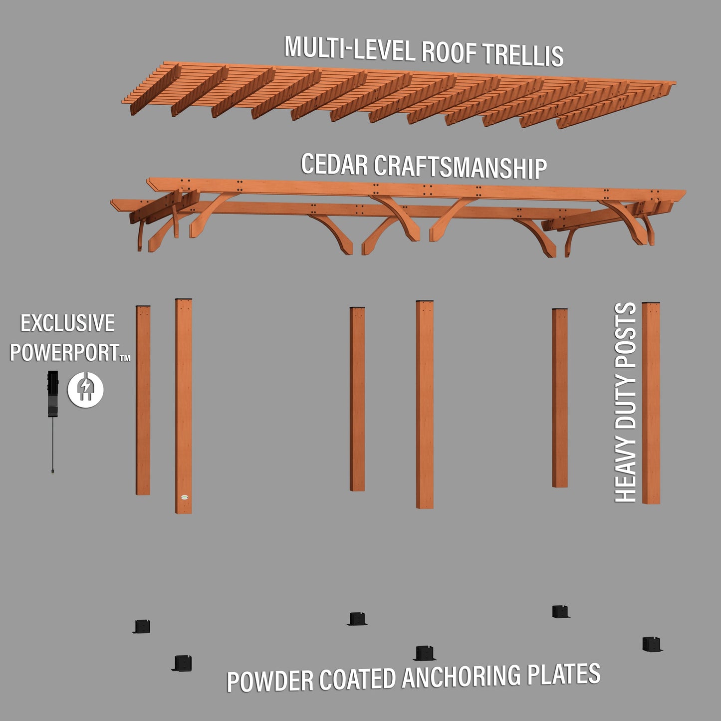 6.1m x 3.7m (20ft x 12ft) Beaumont Pergola