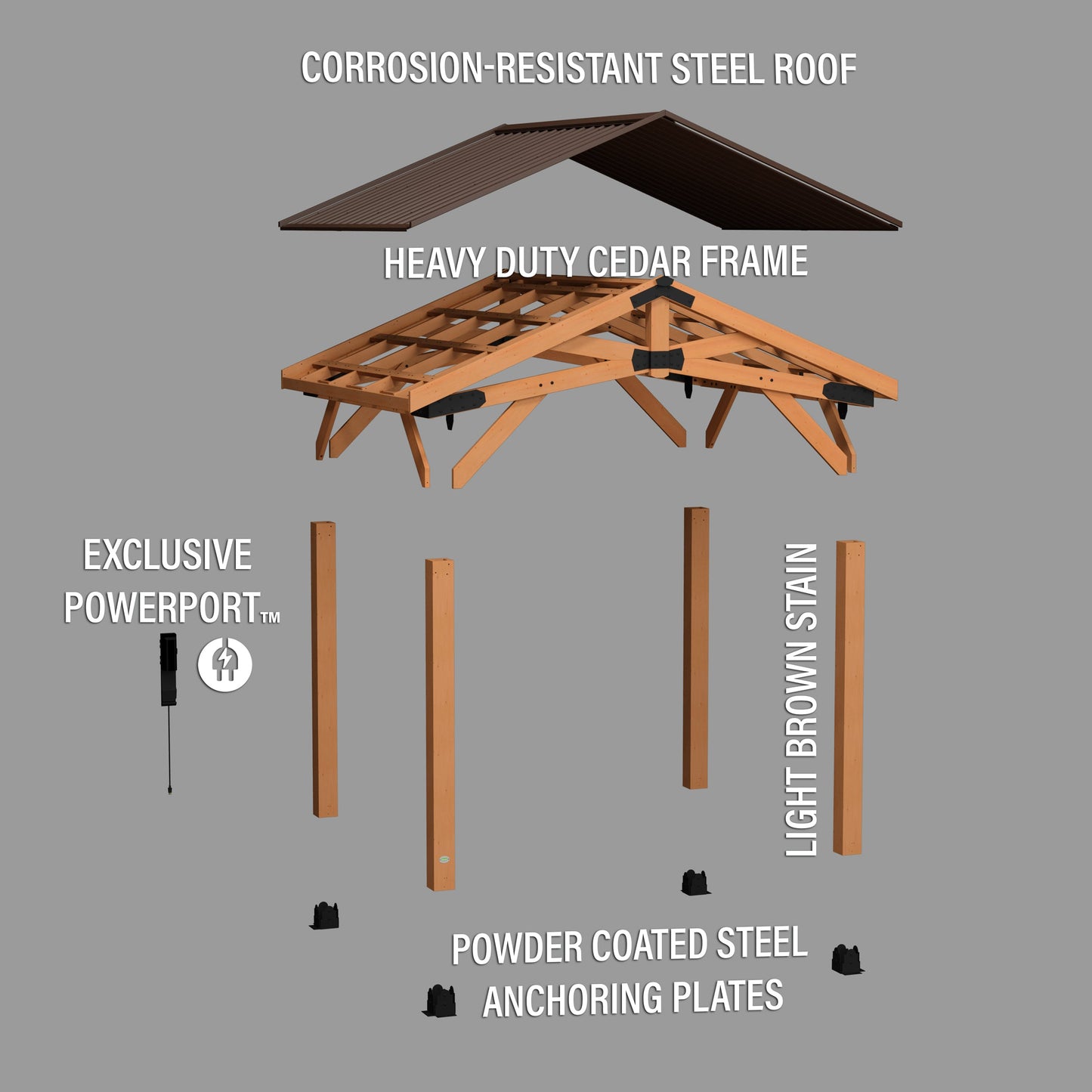 3.7m x 3.1m (12ft x 10ft) Norwood Gazebo