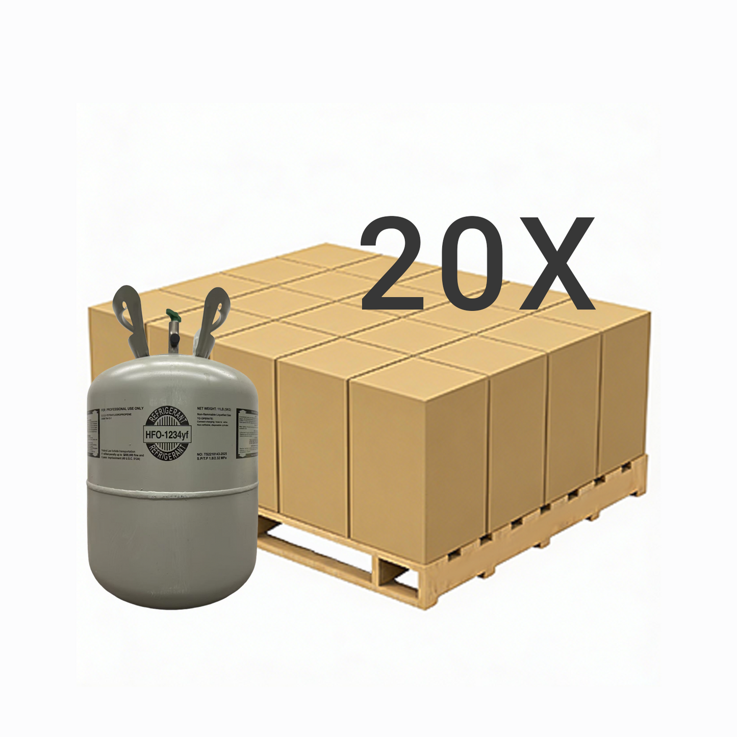 11 LB R1234yf (R-1234yf) Refrigerant Gas | 10 Cylinders