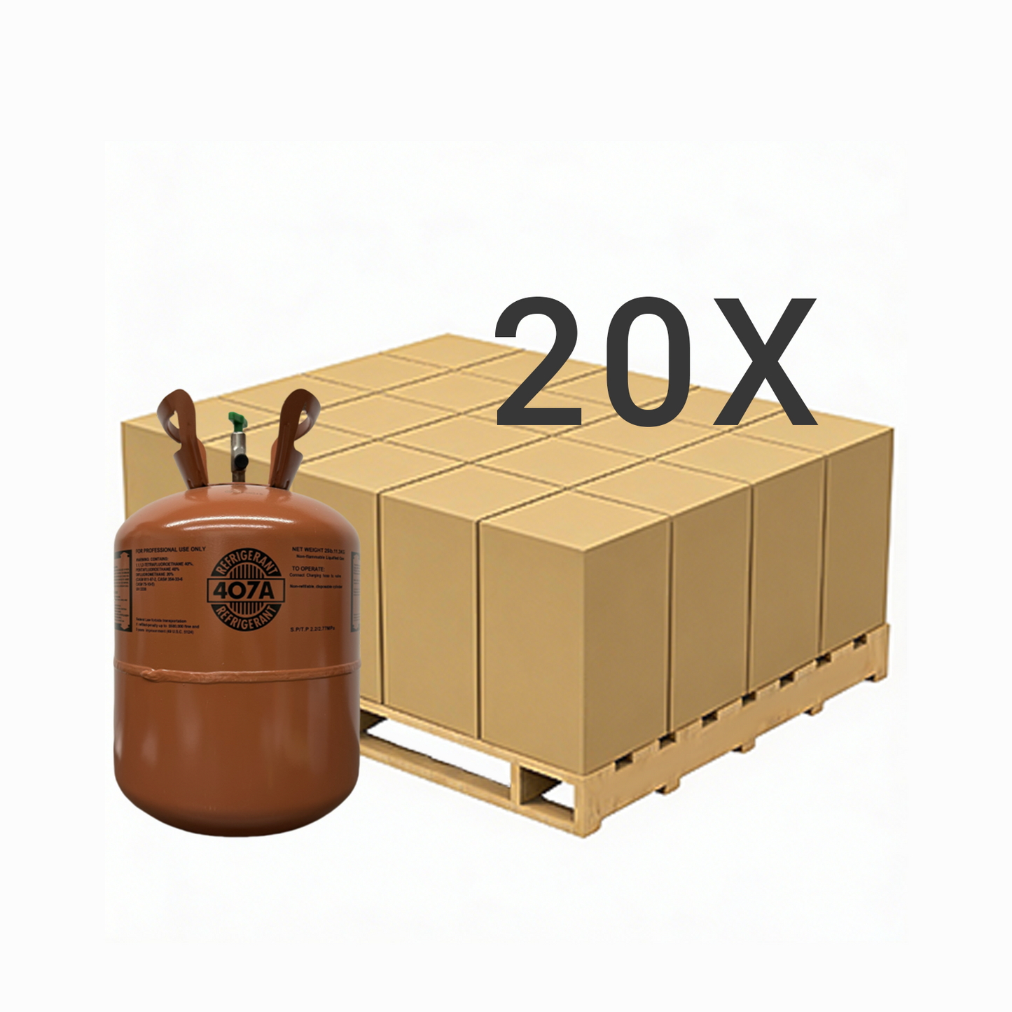 25LB R407A (R-407A) Refrigerant Gas | 30 Cylinders