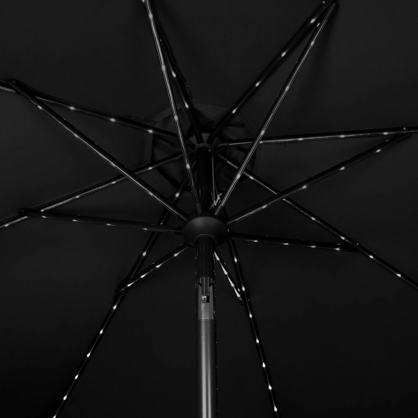 White Foldable Picnic Table & Black 2.7m LED Parasol Bundle