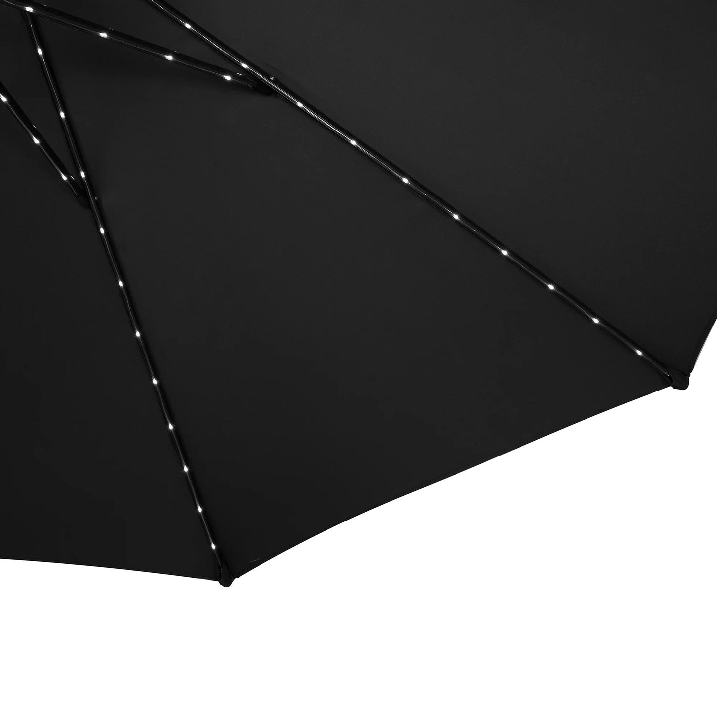 White Foldable Picnic Table & Black 2.7m LED Parasol Bundle