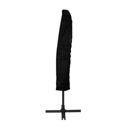 Hanging 2-Seater Egg Chair & Black 3m LED Cantilever Parasol Bundle
