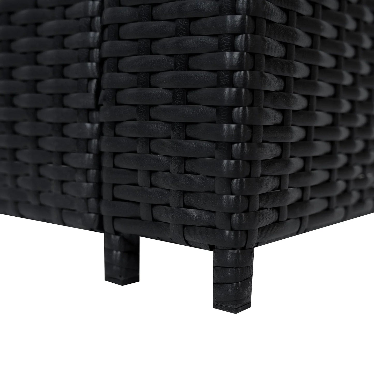11 Seater Rattan Furniture Set With Firepit – Black