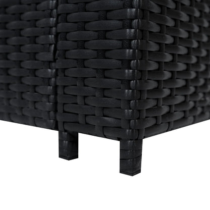 11 Seater Rattan Furniture Set With Firepit – Black