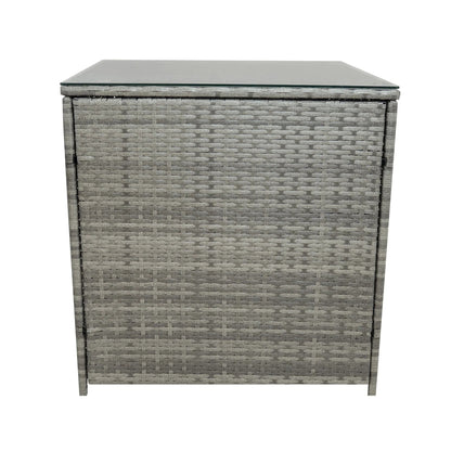 11 Seater Rattan Furniture Set With Firepit – Grey