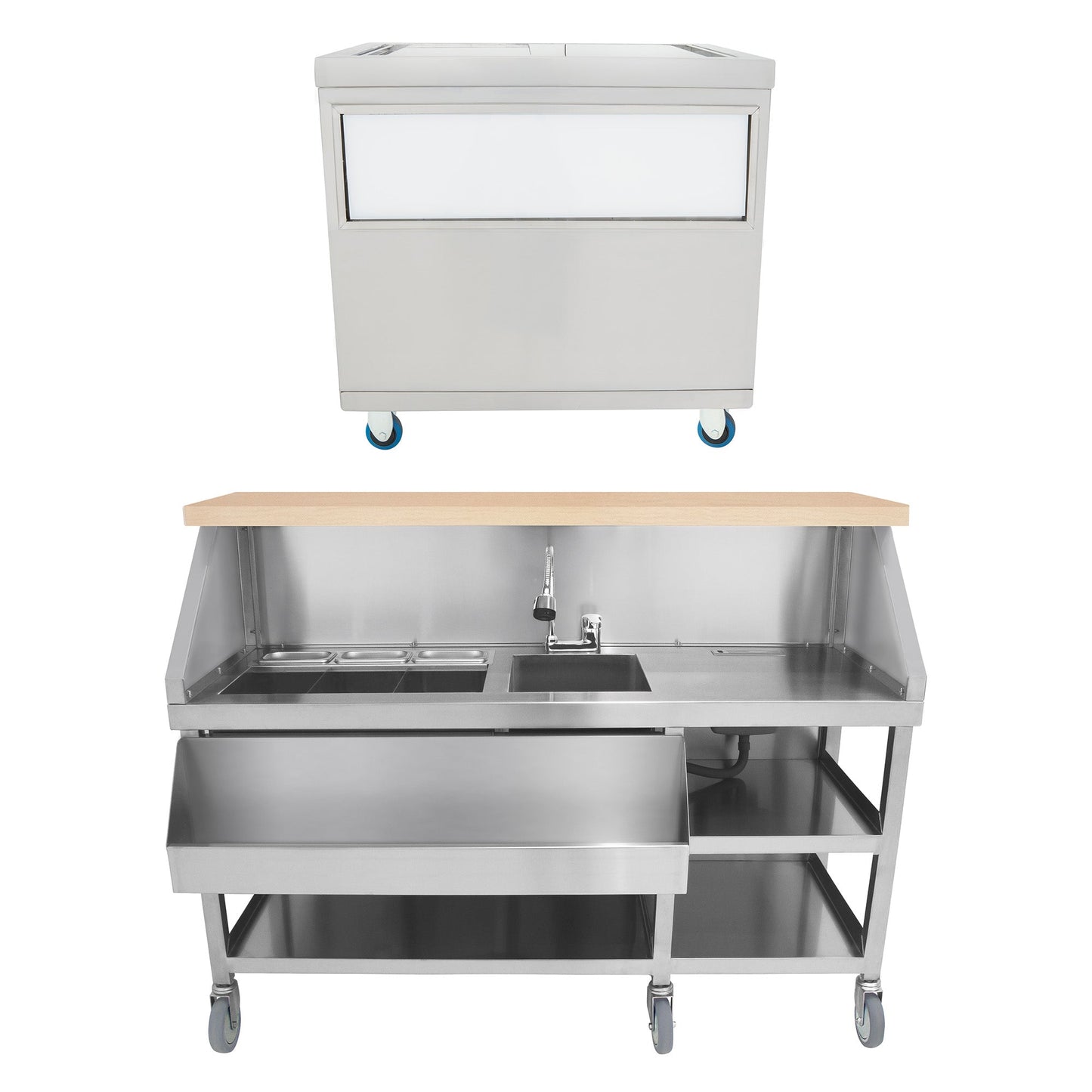 Mobile Cocktail Bar Station & Ice Cart – 800mm