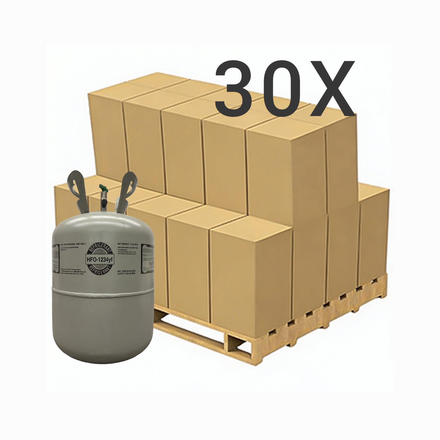 11 LB R1234yf (R-1234yf) Refrigerant Gas | 10 Cylinders