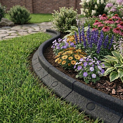 Flexible Lawn Edging 60m With Mallet - Black