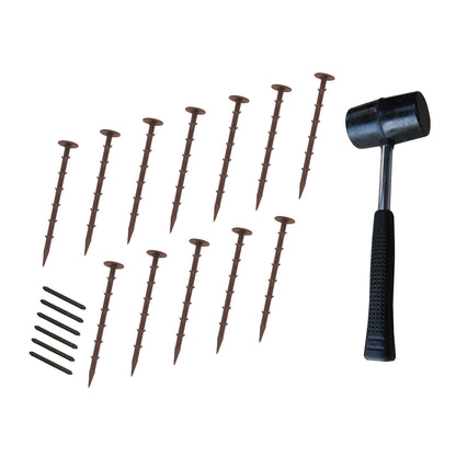 Flexible Lawn Edging 9.6m With Mallet - Brown
