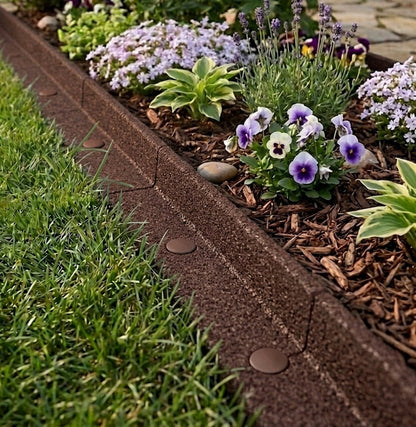Flexible Lawn Edging 33.6m With Mallet - Brown