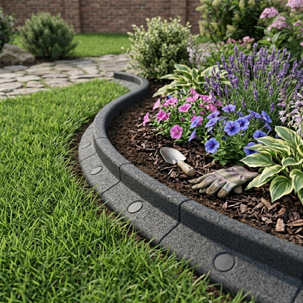 Flexible Lawn Edging 14.4m With Mallet - Grey