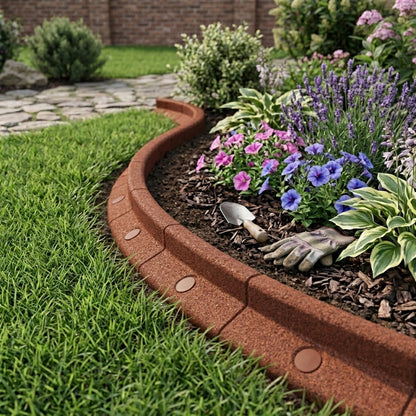 Flexible Lawn Edging 36m With Mallet - Terracotta