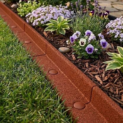 Flexible Lawn Edging 12m With Mallet - Terracotta