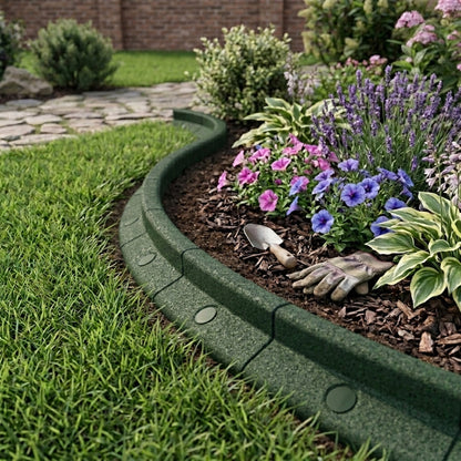 Flexible Lawn Edging 12m With Mallet - Green