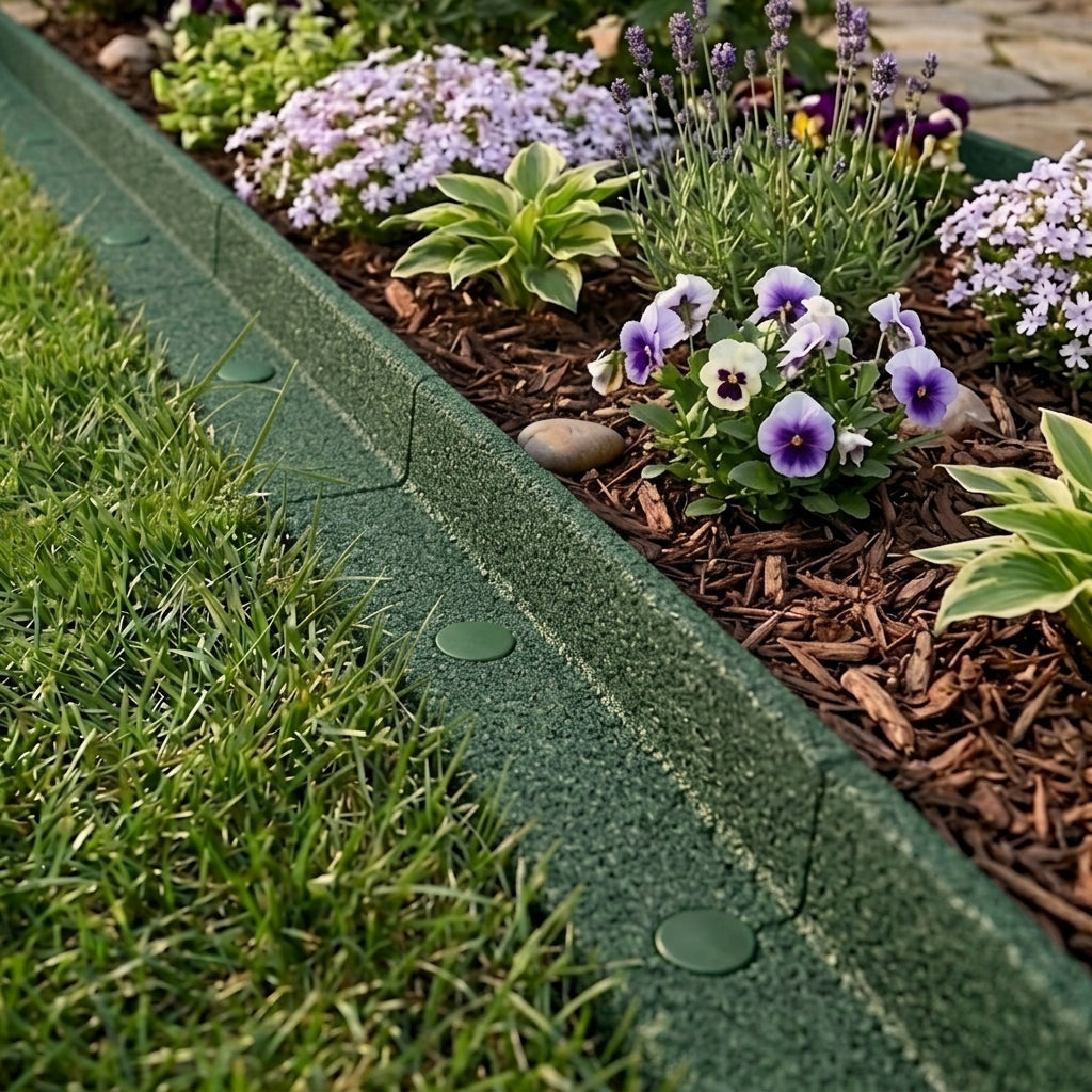 Flexible Lawn Edging 9.6m With Mallet - Green