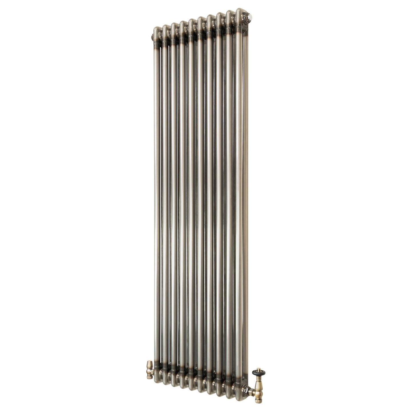 Traditional 2 Column Radiator & Valves – 1500mm x 470mm - Raw Metal
