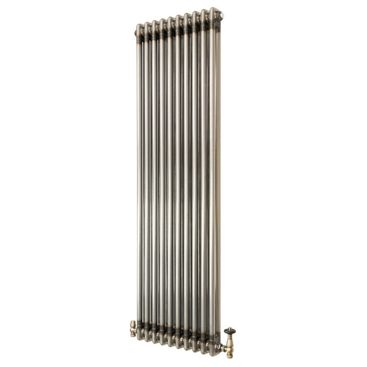 Traditional 2 Column Radiator & Valves – 1500mm x 470mm - Raw Metal
