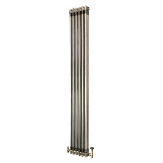 Traditional 2 Column Radiator & Valves – 1800mm x 290mm - Raw Metal