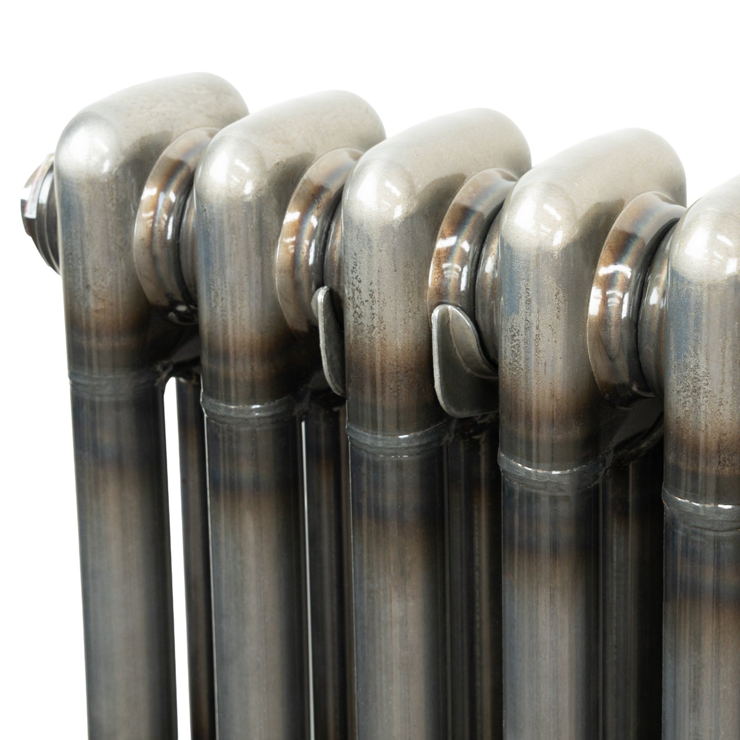 Traditional 3 Column Radiator & Valves - 1500mm x 380mm - Raw Metal