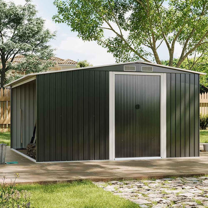 Metal Garden Shed 8ft x 8ft - Black