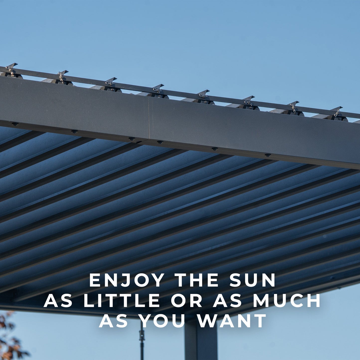3.6m x 3.0m (12ft x 10ft) Sarasota Steel Louvered Pergola