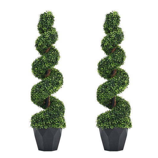 Artificial Spiral Boxwood Trees – 120cm Set of 2