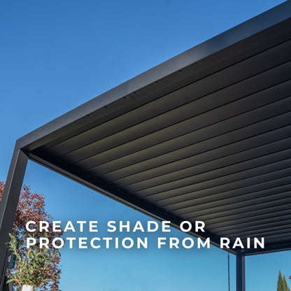 4.9m x 3.0m (16ft x 10ft) Sarasota Steel Louvered Pergola