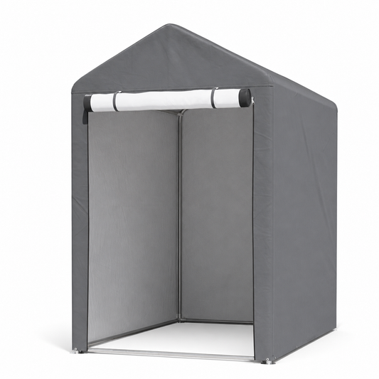 Dark Grey Galvanised Tube Storage Shed