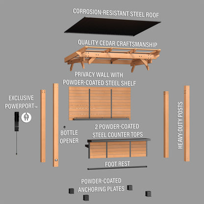 2.6m x 1.9m (8ft x 6ft) Cedar Springs Outdoor Bar